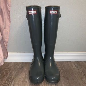 Tall Glossy Grey HUNTER BOOTS